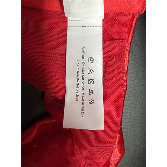 Curve Muse Womens Push Up Underwire Halter Front Close Bra Red 42B Racerback - Picture 9 of 13